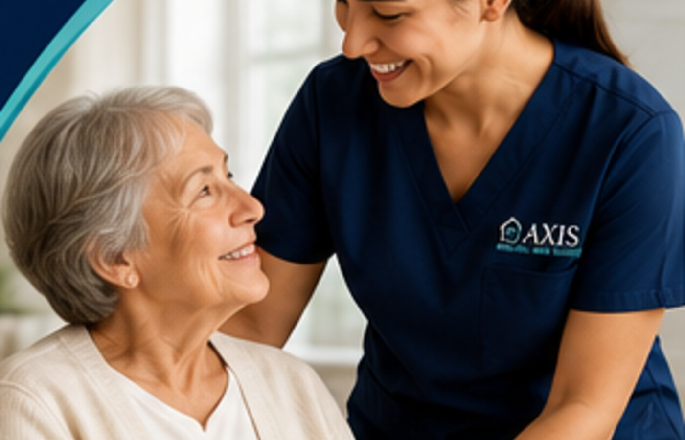 Nurse providing compassionate care to a patient at home